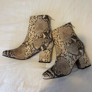 Free people snakeskin heeled boots